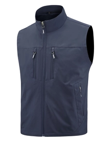 Men's Outdoor Functional Vest Multi-Pocket Windproof Breathable Fishing Waistcoat Utility Sleeveless Jacket Reflective Strip