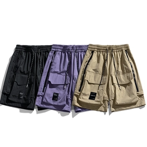 Men Techwear Cargo Shorts Water Repellent Multi Pocket Zipper Outdoor Hiking Summer Streetwear Loose Fit Bottoms Men