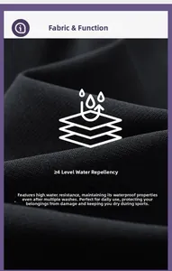 Detail of high-density black synthetic fabric featuring level 4 water-repellent coating