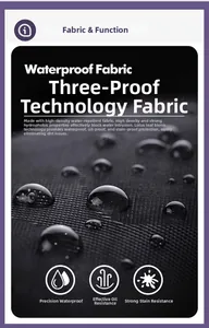 Macro shot of high-density water-repellent fabric with bionic hydrophobic technology