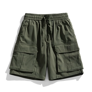 Men's Cargo Shorts Summer Casual Lightweight Water Repellent Multi Pocket Streetwear Shorts Elastic Waist Drawstring Bottoms