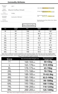 Detailed size chart for men's leather jacket including sleeve length and shoulder width