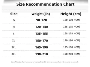 Detailed size chart for men's leather jacket featuring height and weight recommendations