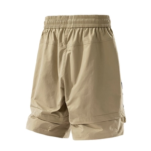 Pantaloncini cargo kaki da uomo con vita elastica a coulisse e tessuto robusto