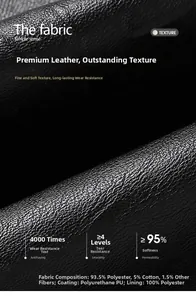 Macro shot of durable black PU leather texture with high tear resistance and soft grain