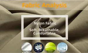 Detail of soft breathable nylon fabric with wrinkle resistant and durable texture