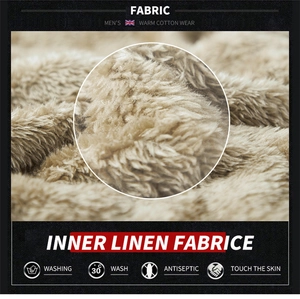 Detailed macro view of men's winter shirt thick fleece lining for warmth
