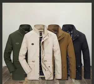 Detailed comparison of four colors of men's casual outdoor jackets with plaid lining