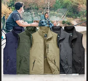 Détails de cinq couleurs de gilets d'extérieur à séchage rapide avec poches et doublure