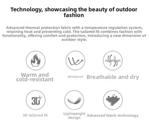 Detail showing windproof breathable fabric technology and 3D cutting features of the vest