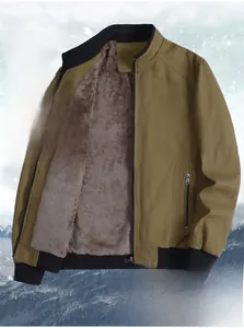 Detail of winter casual jacket featuring warm fleece lining and ribbed knit cuffs