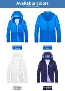 Leichte Outdoor-Sonnenschutzjacke für Herren in Königsblau, Weiß und Dunkelblau