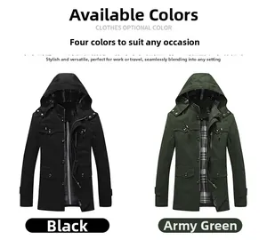 Detailed comparison of black and army green hooded jackets with checkered lining
