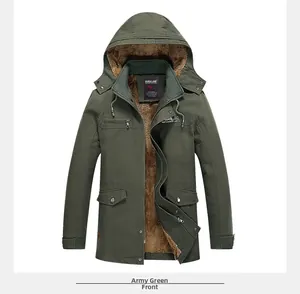 Detail view of military green hooded jacket featuring soft brown lamb wool lining texture