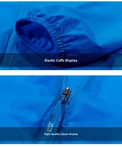 Detail der elastischen Ärmelbündchen und des Reißverschlusses der Outdoor-Sonnenschutzjacke