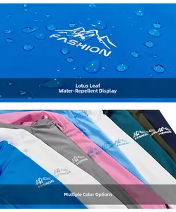 Makroaufnahme des wasserabweisenden Stoffes und verschiedene Farboptionen der Outdoor-Jacke