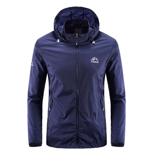 Vêtement de Protection Solaire à Capuche Coupe-Vent Léger Respirant Séchage Rapide Veste de Peau pour Randonnée Voyage Hommes et Femmes