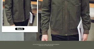 Army green men's bomber jacket featuring ribbed cuffs and tactical pockets for urban style