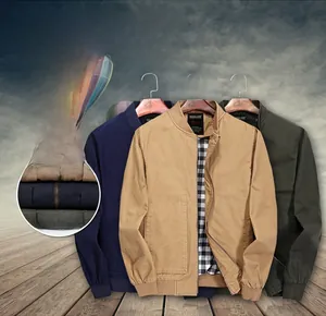 Three colors of lightweight cotton bomber jackets featuring breathable grid lining