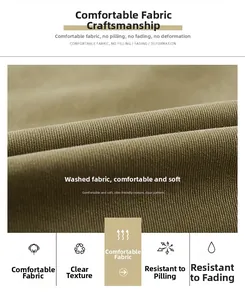Detail of khaki twill fabric showing soft texture and anti-pilling material properties