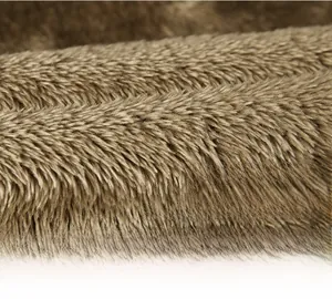 Macro view of the thick brown fleece lining material for warmth and heat retention