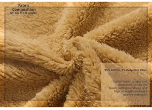Makrotextur von camelfarbenem Fleece aus 95 % Baumwolle und 5 % Polyester-Mischgewebe