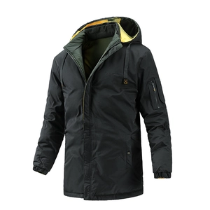 Veste Rembourrée Mi-Longue d'Hiver pour Hommes Parka Réversible à Capuche Coupe-Vent Chaud Manteau Rembourré Décontracté pour Hommes