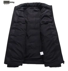 Macro view of the smooth inner lining and stitching of a black winter puffer vest