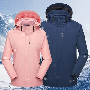 Unisex Outdoor Hooded Hard Shell Jacket 100% Polyester Waterproof Windproof Thermal Coat For Hiking Camping Sporty Style