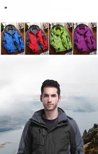 Outdoor 3-in-1 waterproof jacket with detachable fleece lining in multiple colors