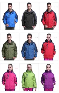 Detailed grid showing multiple waterproof outdoor jackets in various vibrant color options