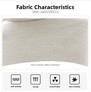 Detailed macro view of white sherpa fleece fabric showing thick grain texture and soft fibers