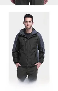 Detail of adjustable velcro cuffs and functional zip pocket on the outdoor jacket sleeve