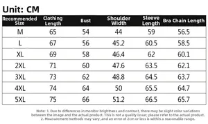 Detailed size chart for winter men's jacket including length and chest measurements