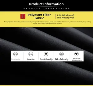 Detail of windproof and waterproof black polyester fabric for winter sports thermal set