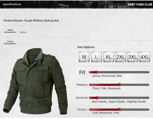 Detail view of military green cotton jacket showing multi-pocket cargo structure and epaulets
