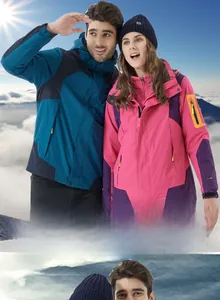 Outdoor waterproof 3-in-1 jackets for couples with TEXAPORE windproof technology