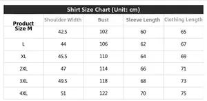 Detailed size chart for men's athletic jacket including shoulder and chest measurements