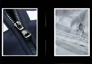 Close-up comparison of premium polished metal zipper versus cheap plastic on men's jacket