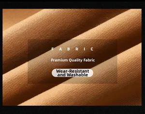 Detailed close-up of heavy-duty cotton jacket fabric showing durable twill weave texture