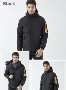 Detail view of men's black waterproof jacket showing TEXAPORE logo on the sleeve cuff