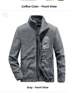 Détail de la veste en polaire grise avec poche poitrine zippée en nylon contrastée