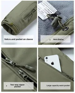 Details von Militärgrüne Outdoorjacke mit taktischen Taschen und verstellbarem Saum