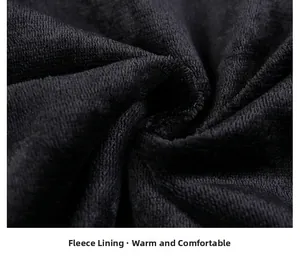 Close-up of the thick warm fleece lining in black for motorcycle leather jackets