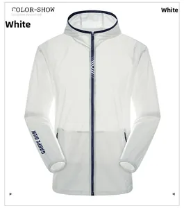 Detail of white ice silk sun protection jacket showing the CARPE DIEM sleeve print