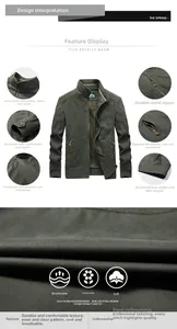 Detail view of olive green jacket featuring metal zipper and JP letter embroidery