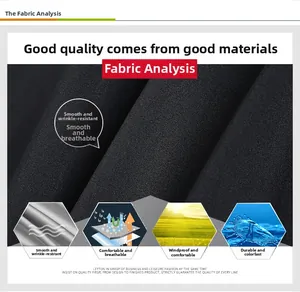 Detail showing smooth wrinkle-resistant, windproof and breathable fabric texture