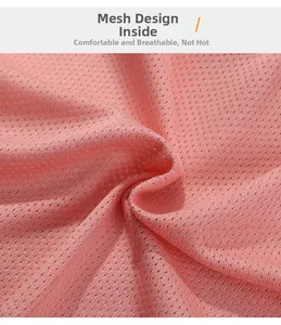 Breathable pink mesh lining detail for camouflage jacket showing fabric texture