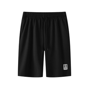 Men's casual black sports shorts with elastic drawstring waist and 69 Original Legend tag