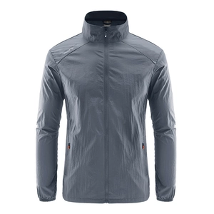 Veste de Protection Solaire Extérieure pour Hommes Coupe-Vent en Nylon Léger Respirant pour Pêche Randonnée Col Montant Top